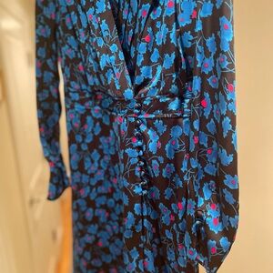 EQUIPMENT femme Collie Wrap-Effect Floral-Print Crepe de Chine Mini Dress sz: S
